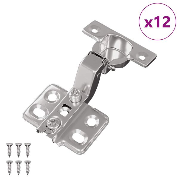 vidaXL Scharnier 12 pcs Nickel 85 x 52,5 x 9,5 mm Eisen