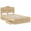 vidaXL Bettrahmen Sonoma-Eiche 135 x 190 cm Ingenieurs Holz