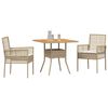 vidaXL Garten Essgruppe 3 pcs Beige Poly-Rattan
