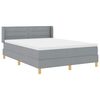 vidaXL Boxspringbett mit Matratze Hellgrau 140 x 190 cm Stoff