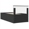 vidaXL Bettrahmen mit Kopfteil Schwarz 90 x 200 cm Holzwerkstoff