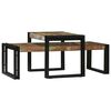 vidaXL Couchtisch 2 pcs Mehrfarbig Massives upgecyceltes Holz