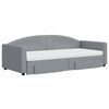 vidaXL Tagesbett Ausziehbar mit Schubladen Hellgrau 90x200 cm Stoff
