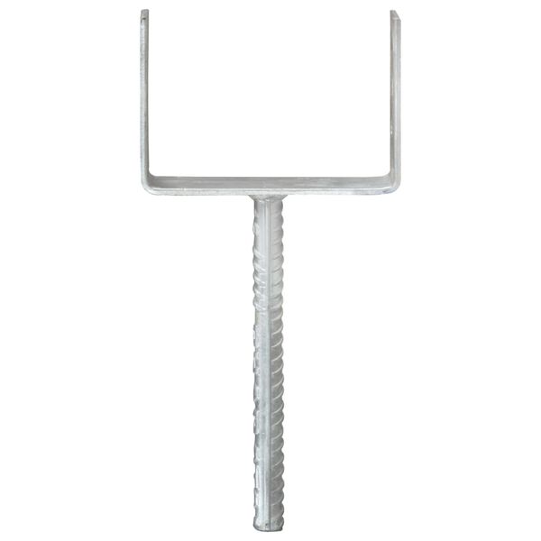 vidaXL Pfostentr&auml;ger 6 Stk. Silbern 12&times;6&times;30 cm Verzinkter Stahl