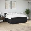 vidaXL Boxspringbett mit Matratze Schwarz 200x200 cm Stoff