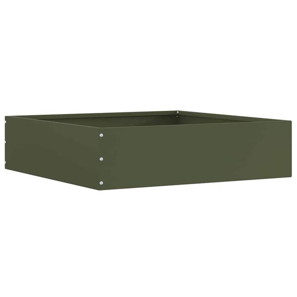 vidaXL Raseneinfassung Olive Gr&uuml;n 50 x 50 x 13 cm Stahl