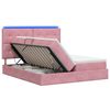 vidaXL LED-Speicherbett mit Matratze Rosa 180 x 200 cm Samt