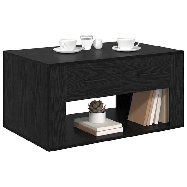 vidaXL Couchtisch Schwarz Eichen-Optik 80 x 50 x 40 cm Holzwerkstoff