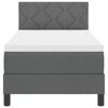 vidaXL Boxspringbett mit Matratze Dunkelgrau 80 x 200 cm Stoff
