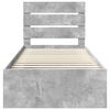 vidaXL Bettrahmen Beton Grau 75 x 190 cm Massives Kiefernholz