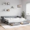 vidaXL Tagesbett Ausziehbar mit Schubladen Hellgrau 90x200 cm Stoff