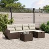 vidaXL 6-tlg. Garten-Sofagarnitur mit Kissen Braun Poly Rattan