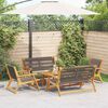 vidaXL Gartenst&uuml;hle mit Tisch 5 pcs Grau Massivholz Akazie