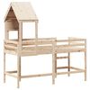 vidaXL Hochbett mit Leiter und Dach 90x190 cm Massivholz Kiefer