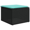 vidaXL 4-tlg. Garten-Sofagarnitur mit Kissen Schwarz Poly Rattan