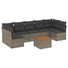 vidaXL 8-tlg. Garten-Sofagarnitur mit Kissen Grau Poly Rattan