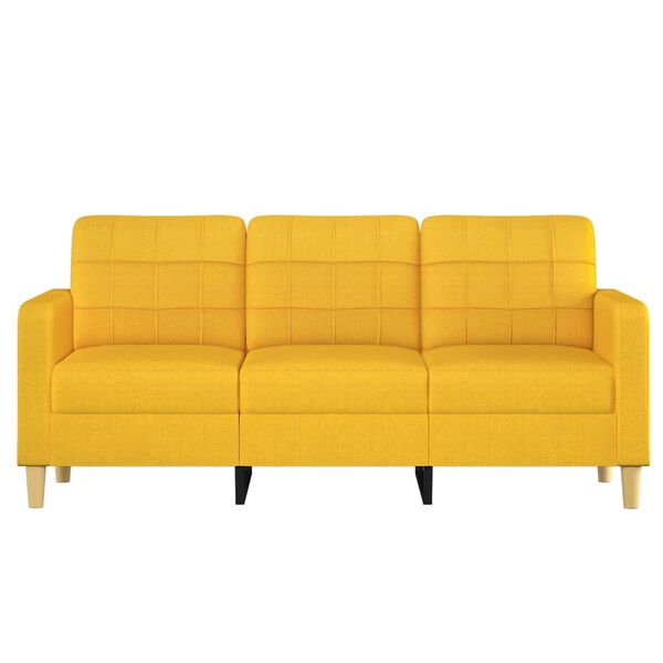 vidaXL 3-Sitzer-Sofa Hellgelb 180 cm Stoff