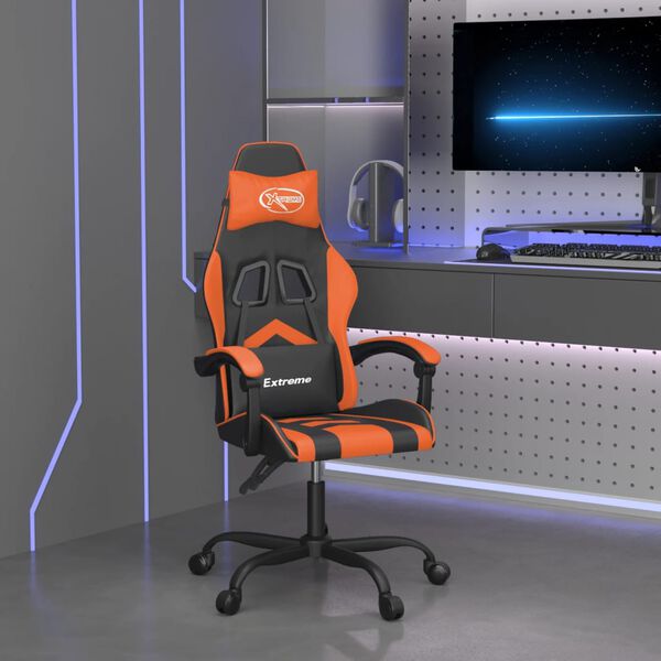 vidaXL Gaming-Stuhl Schwarz und Orange Kunstleder