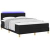 vidaXL LED Boxspringbett mit Matratze Schwarz 140 x 190 cm Stoff
