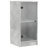 vidaXL Beistellschrank mit Glast&uuml;ren Betongrau 35x37x75,5 cm