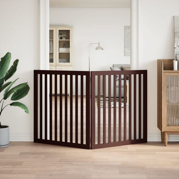 vidaXL 2-tlg. Hundetor Faltbar Braun 160 cm Pappelholz