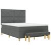 vidaXL Boxspringbett mit Matratze Dunkelgrau 140 x 200 cm Stoff