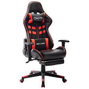 vidaXL Gaming-Stuhl mit Fu&szlig;st&uuml;tze Schwarz und Rot Kunstleder