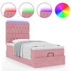 vidaXL Ottoman-Bett mit Matratzen & LEDs Rosa 90x200 cm Samt