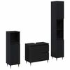 vidaXL Badezimmerm&ouml;bel-Set 3 pcs Schwarz Eichen-Optik 30 x 30 x 190 cm