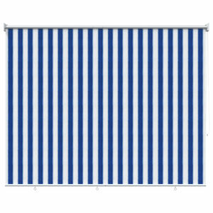 vidaXL Au&szlig;enrollo 90% UV-Block Blau-wei&szlig; gestreift 180 x 140 cm HDPE