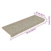 vidaXL Treppenmatten Selbstklebend Sisal-Look 15 Stk 65x21x4 Grün