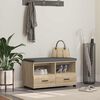 vidaXL Flurbank mit Kissen mit Schubladen Sonoma-Eiche 80 x 38 x 46 cm