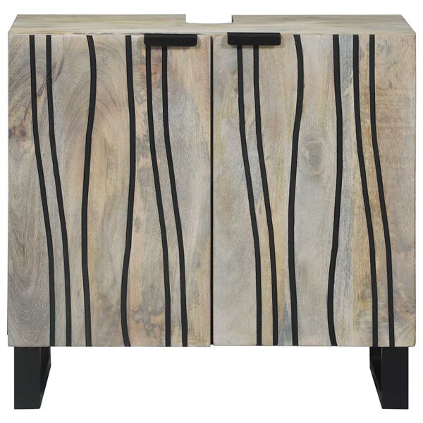 vidaXL Waschbeckenschrank mit Regal Wei&szlig; 62 x 33 x 58 cm Holzwerkstoff