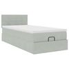 vidaXL Ottoman-Bett mit Matratze & LEDs Hellgrau 80x200 cm Samt