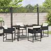vidaXL Garten Essgruppe 5 pcs Schwarz Poly-Rattan
