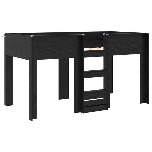 vidaXL Etagenbett f&uuml;r Kinder Schwarz Eichen-Optik 100 x 200 cm