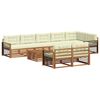 vidaXL Outdoor-Sofagarnitur mit Kissen 9 pcs Natur und Creme