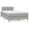 vidaXL Boxspringbett mit Matratze Hellgrau 120x190 cm Stoff