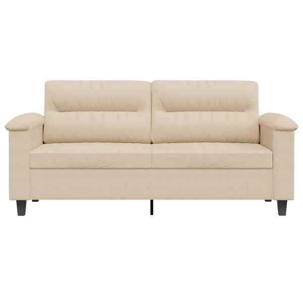 vidaXL 2-Sitzer-Sofa Creme 140 cm Mikrofasergewebe