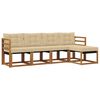 vidaXL Outdoor-Sofagarnitur 5 stk. Natur und Beige