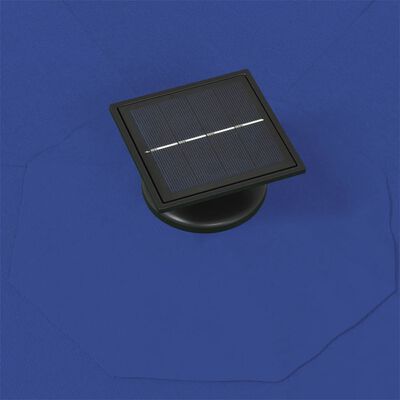 vidaXL Sonnenschirm Wandmontage mit LEDs Metallmast 300 cm Blau