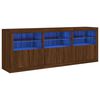 vidaXL Sideboard mit LED-Leuchten Braun Eichen-Optik 181,5x37x67 cm