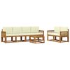 vidaXL Outdoor-Sofagarnitur 7 pcs Natur und Creme Polyester