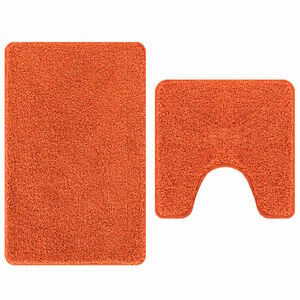vidaXL Anti-Rutsch Badematten-Set 2 Stk. Orange 50 x 50 cm PP