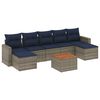 vidaXL 8-teiliges Gartensofa-Set mit Kissen, grau, Polyrattan