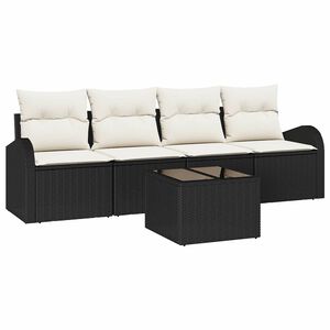 vidaXL Gartensofa-set Schwarz 55 x 55 x 37 cm Poly-Rattan