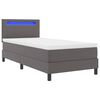 vidaXL Boxspringbett mit Matratze Grau 100 x 200 cm Kunstleder