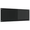 vidaXL K&uuml;chenr&uuml;ckwand Schwarz 110 x 40 cm Geh&auml;rtetes Glas