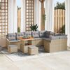 vidaXL Gartensofa-set mit Kissen 12 pcs Beige Poly-Rattan