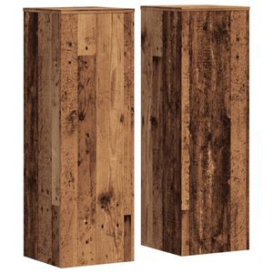 vidaXL Pflanzenst&auml;nder 2 Stk. Altholz-Optik 33x33x100 cm Holzwerkstoff